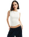 【送料無料】 エイソス レディース ベスト トップス ASOS DESIGN second skin slash neck tank top in cream ...