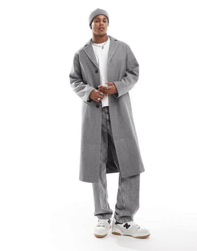 【送料無料】 エイソス メンズ コート アウター ASOS DESIGN regular fit wool look overcoat in gray Gray 【送料無料】 エイソス メンズ コート アウター ASOS DESIGN regular fit wool look overcoat in gray Gray
