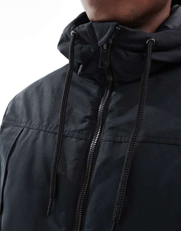【送料無料】 ジャック アンド ジョーンズ メンズ ジャケット・ブルゾン アウター Jack & Jones utility parka in black Black
