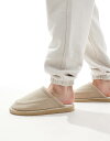 【送料無料】 エイソス メンズ サンダル シューズ ASOS DESIGN slippers in stone faux suede with chunky s...