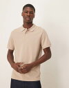 【送料無料】 エイソス メンズ ポロシャツ トップス ASOS DESIGN pique polo in stone Cobblestone