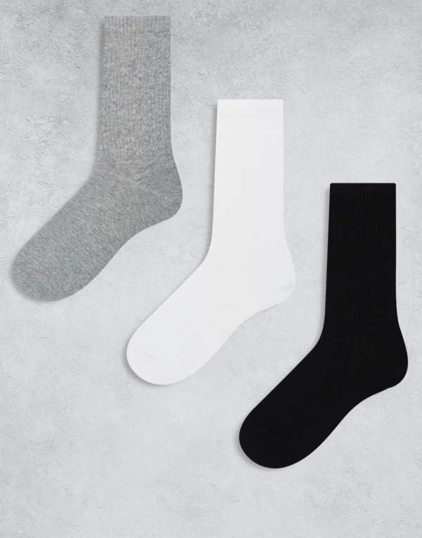 ̵ ǥ    Weekday 3-pack sports socks in gray black...