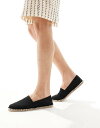 【送料無料】 エイソス メンズ サンダル シューズ ASOS DESIGN espadrilles in black canvas Black