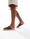 【送料無料】 エイソス メンズ サンダル シューズ ASOS DESIGN mule espadrilles in brown Brown