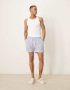 【送料無料】 ガント メンズ ハーフパンツ・ショーツ 水着 GANT shield logo seersucker swim shorts in blue st...