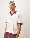 【送料無料】 エイソス メンズ ポロシャツ トップス ASOS DESIGN relaxed boxy rib knit polo t-shirt with c...