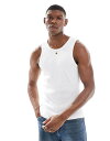 【送料無料】 プルアンドベアー メンズ タンクトップ トップス Pull&Bear tank top in white White
