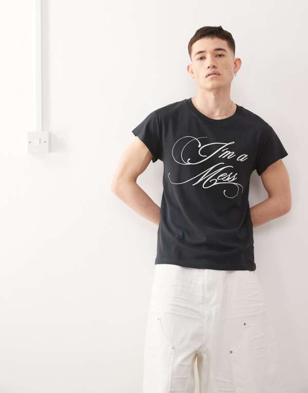 ̵ ץޥǡ  T ȥåץ Cheap Monday x Landon Barker boxy fit t-s...