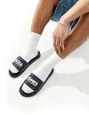 【送料無料】 ジャック アンド ジョーンズ メンズ サンダル シューズ Jack & Jones pool sliders in black Anthracit...