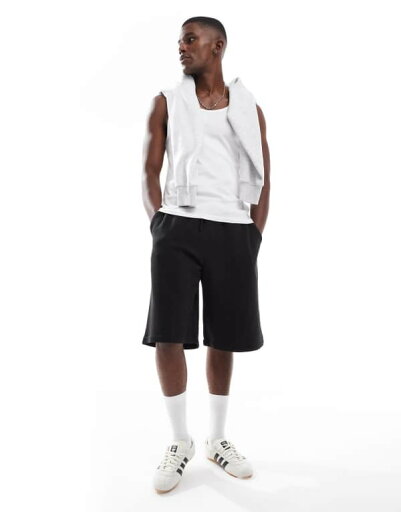 【送料無料】 プルアンドベアー メンズ ハーフパンツ・ショーツ ボトムス Pull&Bear STWD skater jersey shorts in black Black 【送料無料】 プルアンドベアー メンズ ハーフパンツ・ショーツ ボトムス Pull&Bear STWD skater jersey shorts in black Black