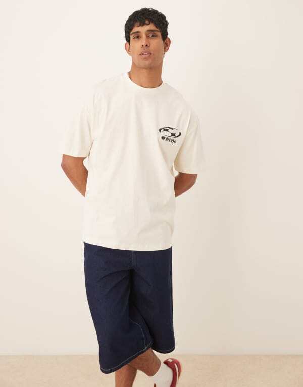 ̵   T ȥåץ ASOS DESIGN oversized t-shirt with front and...