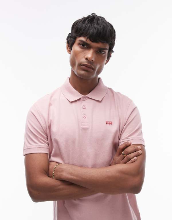 ̵ ꡼Х  ݥ ȥåץ Levi's batwing jersey polo in pink pink