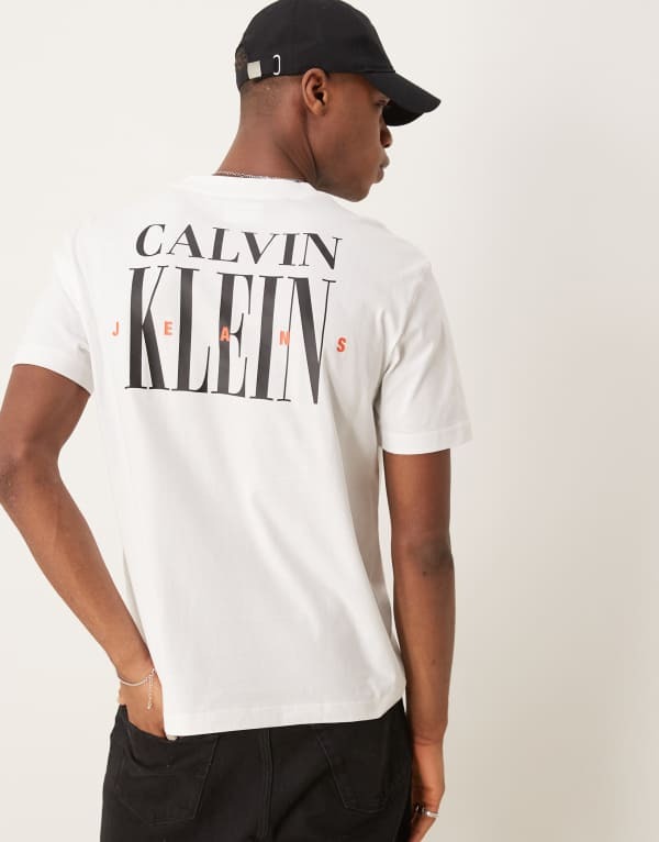 ̵ Х󥯥饤  T ȥåץ Calvin Klein Jeans logo back print t-shi...