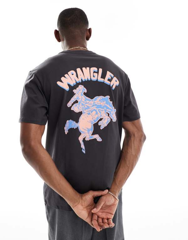 ̵ 󥰥顼  T ȥåץ Wrangler rodeo logo back print relaxed t-sh...