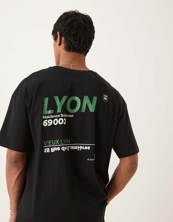 ̵   T ȥåץ ASOS DESIGN oversized t-shirt with back prin...