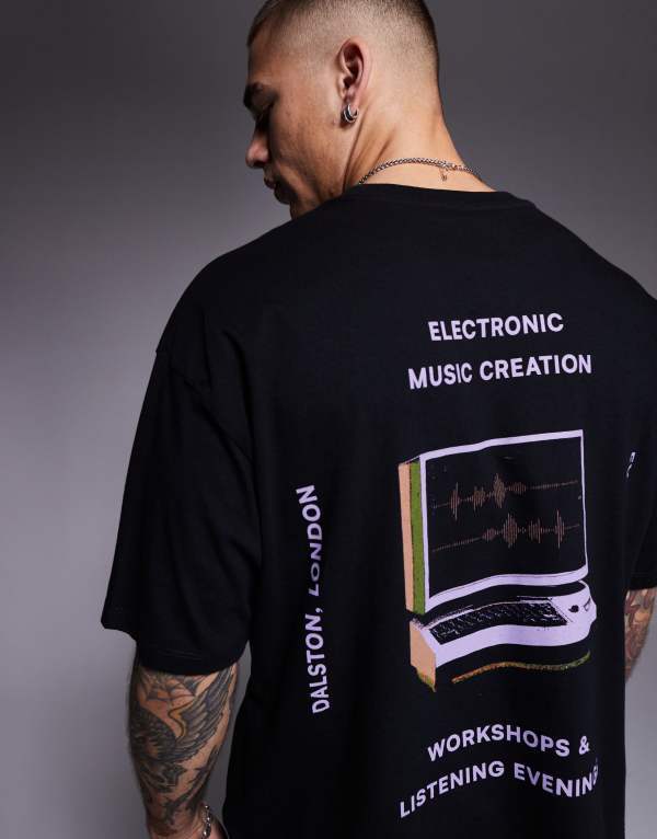 ̵   T ȥåץ ASOS DESIGN oversized T-shirt with front and...