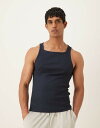 【送料無料】 エイソス メンズ ベスト トップス ASOS DESIGN heavyweight muscle fit rib knit square neck...