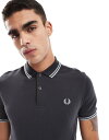 【送料無料】 フレッドペリー メンズ ポロシャツ トップス Fred Perry twin tipped polo shirt in dark grey Gray(4)