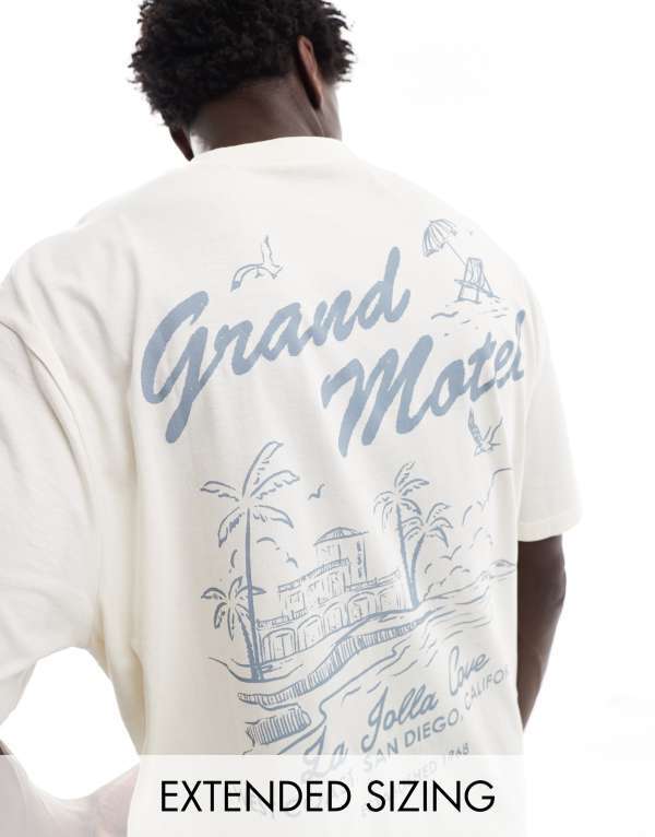 ̵   T ȥåץ ASOS DESIGN oversized T-shirt in off white w...