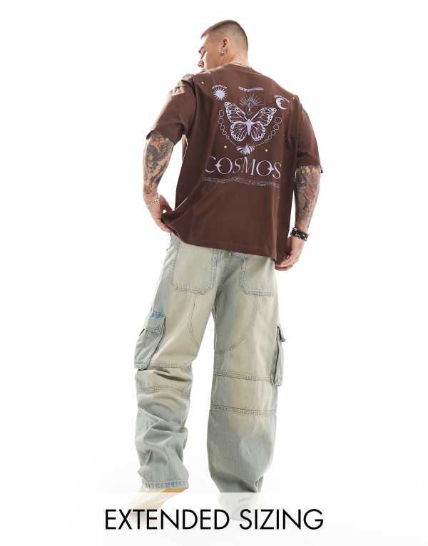 ̵   T ȥåץ ASOS DESIGN oversized T-shirt in brown with ...