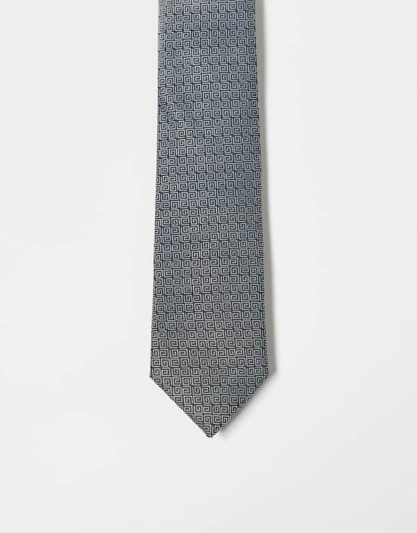 ̵   ͥ ꡼ ASOS DESIGN tie with greek wave pattern in...