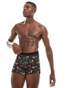 【送料無料】 エイソス メンズ トランクス アンダーウェア ASOS DESIGN boxer briefs with christmas dachshund prints in black Black