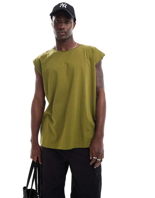 ̵ ֥졼֥  ٥ ȥåץ Brave Soul oversized raw edge tank top in ...