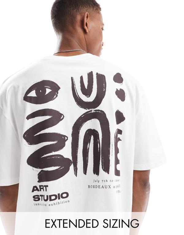 ̵   T ȥåץ ASOS DESIGN oversized t-shirt in white with ...