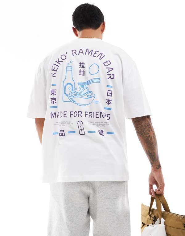 ̵   T ȥåץ ASOS DESIGN oversized t-shirt in white with ...