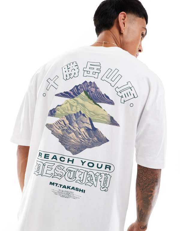 ̵   T ȥåץ ASOS DESIGN oversized t-shirt in white with ...