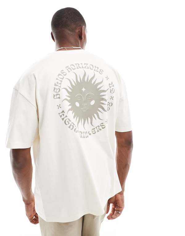 ̵   T ȥåץ ASOS DESIGN oversized t-shirt in off-white w...