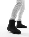 【送料無料】 エイソス メンズ サンダル シューズ ASOS DESIGN slippers boot in black faux suede Black