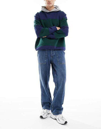 【送料無料】 ジャック アンド ジョーンズ メンズ デニムパンツ ボトムス Jack & Jones Eddie loose workwear jeans in mid blue wash Blue Denim 【送料無料】 ジャック アンド ジョーンズ メンズ デニムパンツ ボトムス Jack & Jones Eddie loose workwear jeans in mid blue wash Blue Denim