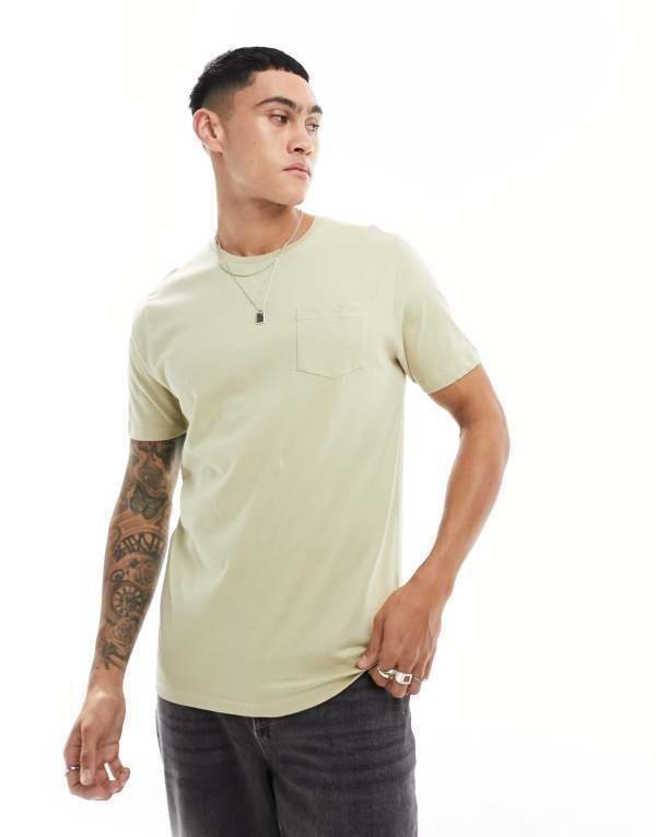 ̵ ֥졼֥  T ȥåץ Brave Soul crew neck pocket T-shirt in pa...