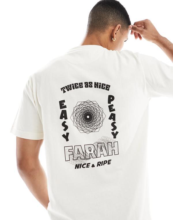 ̵ ե顼  T ȥåץ Farah moore backprint t-shirt in white WHIT...