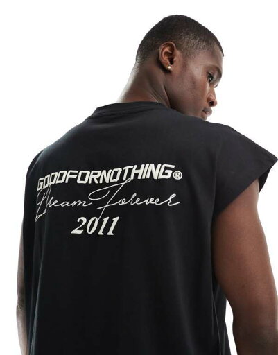 【送料無料】 グッドフォーナッシング メンズ ベスト トップス Good For Nothing forever relaxed tank in black Black 【送料無料】 グッドフォーナッシング メンズ ベスト トップス Good For Nothing forever relaxed tank in black Black
