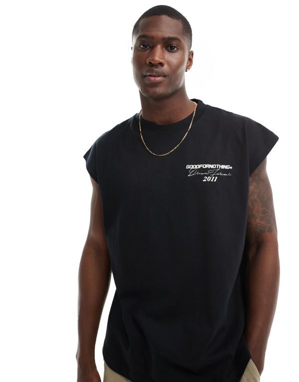 【送料無料】 グッドフォーナッシング メンズ ベスト トップス Good For Nothing forever relaxed tank in black Black