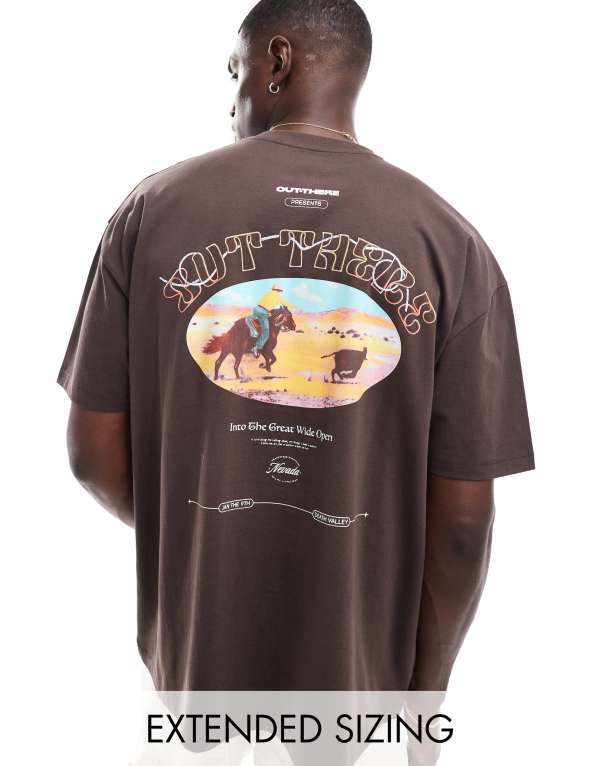 ̵   T ȥåץ ASOS DESIGN oversized T-shirt with back prin...