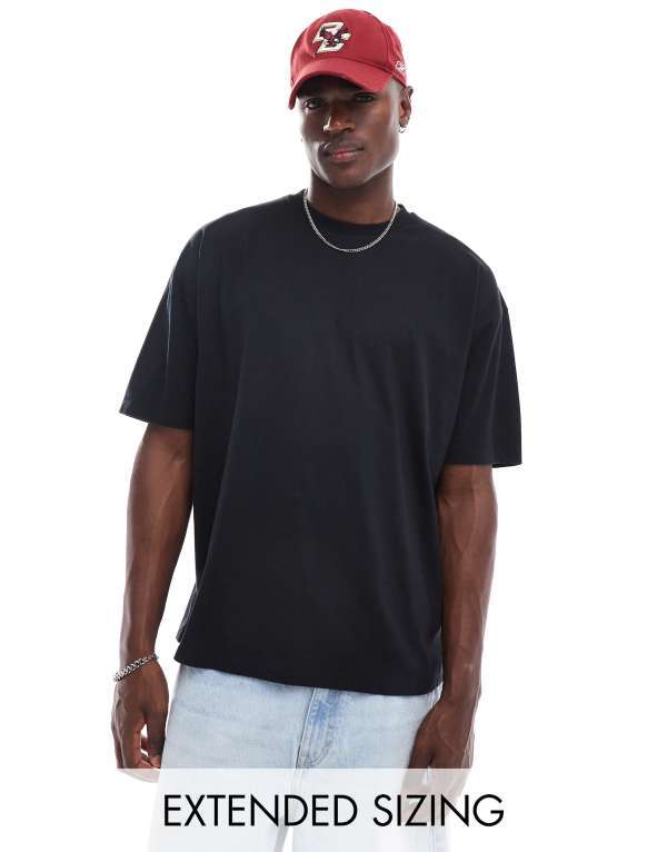 ̵   T ȥåץ ASOS DESIGN oversized t-shirt in black with ...