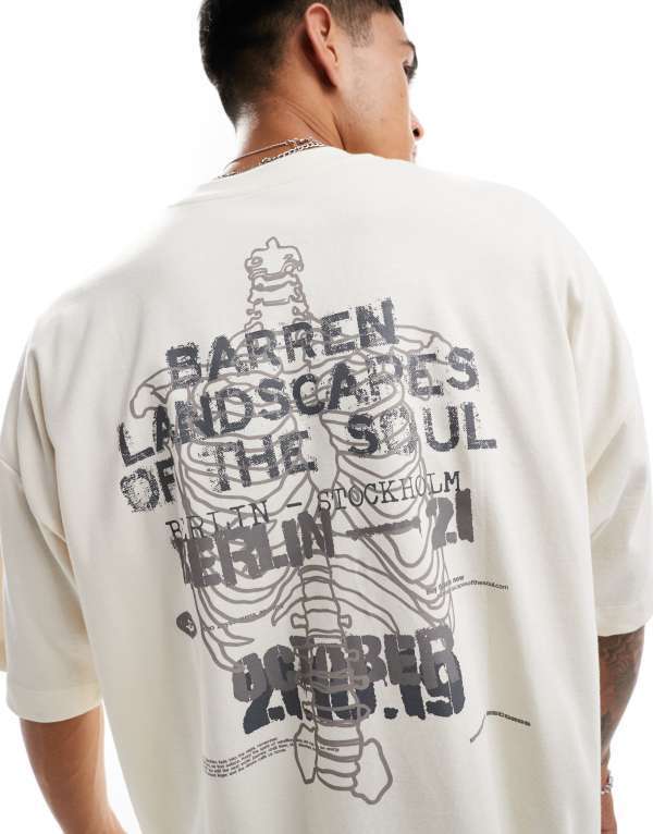 ̵   T ȥåץ ASOS DESIGN extreme oversized t-shirt in off...