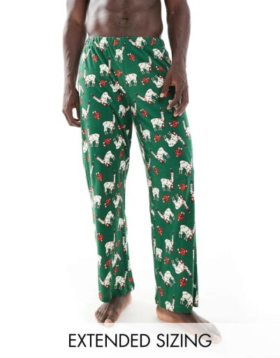 【送料無料】 エイソス メンズ カジュアルパンツ ボトムス ASOS DESIGN christmas llama lounge pants in dark green DARK GREEN 【送料無料】 エイソス メンズ カジュアルパンツ ボトムス ASOS DESIGN christmas llama lounge pants in dark green DARK GREEN