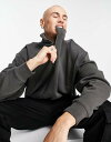 【送料無料】 ウィークデイ メンズ パーカー・スウェット アウター Weekday oversized halfzip sweatshirt in gray G...