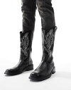 【送料無料】 エイソス メンズ ブーツ・レインブーツ シューズ ASOS DESIGN chelsea boots in black with square t...