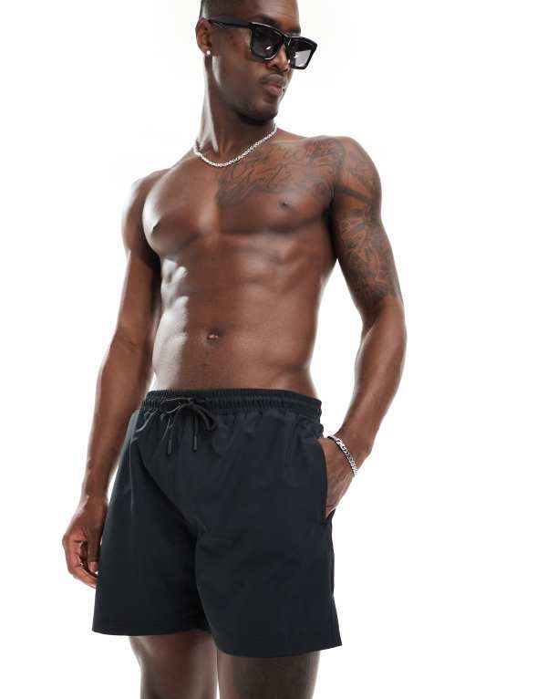 【送料無料】 ザ クチュール クラブ メンズ ハーフパンツ・ショーツ 水着 The Couture Club splash reactive emblem swim shorts in black Black