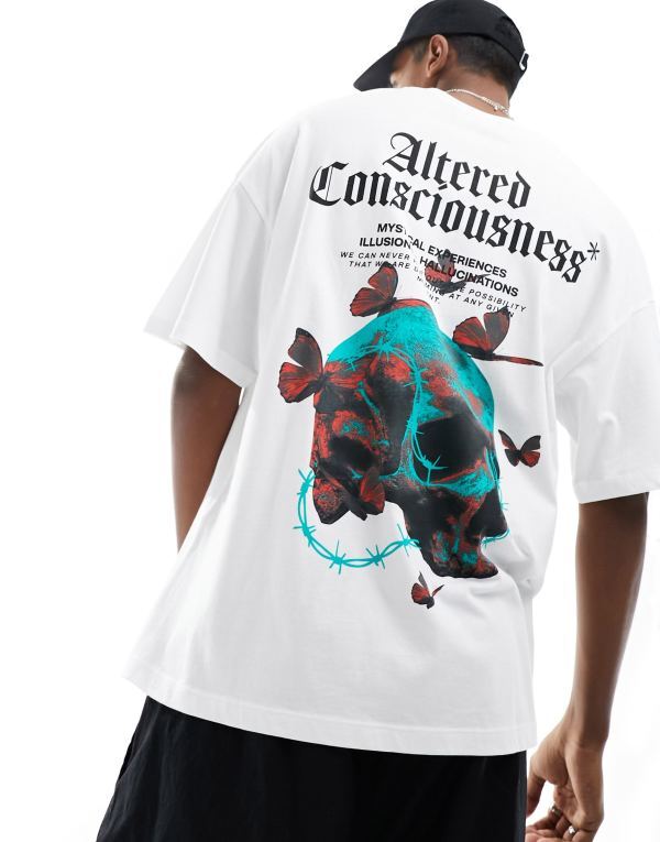̵ ץ  T ȥåץ ADPT oversized t-shirt with skull back print...