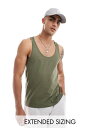 【送料無料】 エイソス メンズ タンクトップ トップス ASOS DESIGN vest in khaki Dusty olive