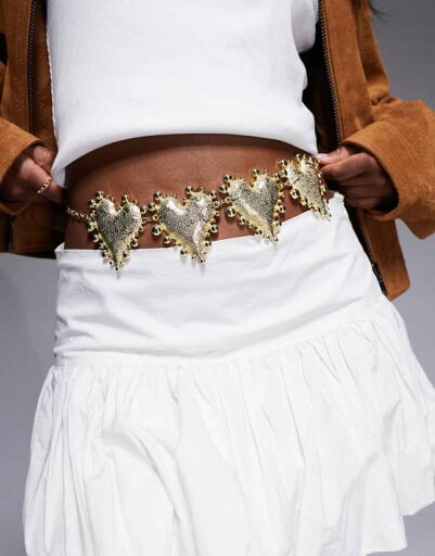 【送料無料】 サウスビーチ レディース ベルト アクセサリー South Beach hammered heart belt in gold GOLD 【送料無料】 サウスビーチ レディース ベルト アクセサリー South Beach hammered heart belt in gold GOLD
