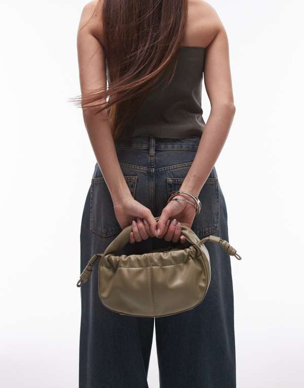 ̵ ȥåץå ǥ ϥɥХå Хå Topshop Giulia grab bag with ruche det...