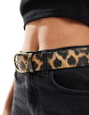 【送料無料】 エイソス レディース ベルト アクセサリー ASOS DESIGN half moon waist and hip jeans belt in leopard BROWN