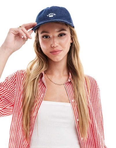 【送料無料】 リーバイス レディース 帽子 アクセサリー Levi's denim cap with logo in dark blue Dark blue 【送料無料】 リーバイス レディース 帽子 アクセサリー Levi's denim cap with logo in dark blue Dark blue